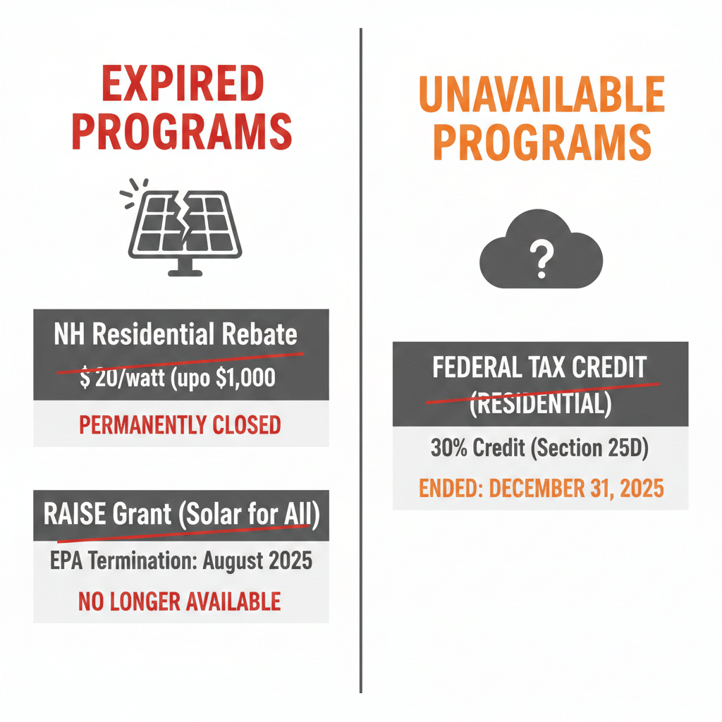 Expired solar incentives